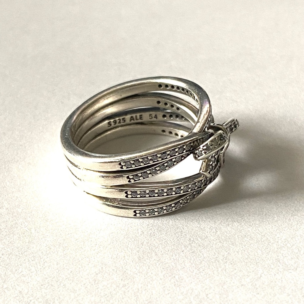 Pandora Sterling Silver 925 Delicate Sentimental Ring Bow Size 7 - Picture 3 of 6